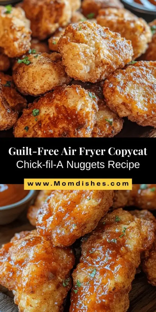 Indulge in the deliciousness of homemade Chick-fil-A nuggets using your air fryer! This easy copycat recipe captures the iconic crunch and tender flavor without the guilt of deep frying. With simple ingredients like fresh chicken, buttermilk, and a savory seasoned flour coating, you can whip up these bite-sized delights in no time. Perfect for family meals or snacks, these nuggets are customizable and pair well with a variety of dipping sauces. Enjoy a healthier twist on a classic favorite!