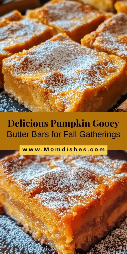 Experience the essence of autumn with these delightful Pumpkin Gooey Butter Bars. Featuring a rich pumpkin filling nestled in a buttery crust, this easy recipe is perfect for bakers of all skill levels. With just a handful of ingredients, you can whip up a comforting dessert that’s ideal for gatherings or cozy nights at home. Enjoy these bars warm with a cup of coffee or tea, and savor the warm spices that evoke the nostalgia of fall.