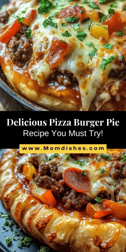 Experience the ultimate comfort food with the Pizza Burger Pie, a delicious blend of two beloved classics! This creative dish combines seasoned ground beef, zesty pizza sauce, and a melty cheese layer, all nestled in a flaky crust. Perfect for family gatherings or cozy nights in, our article takes you through a step-by-step recipe and offers tips, variations, and serving ideas to elevate your dining experience. Discover how to create this mouthwatering fusion today!