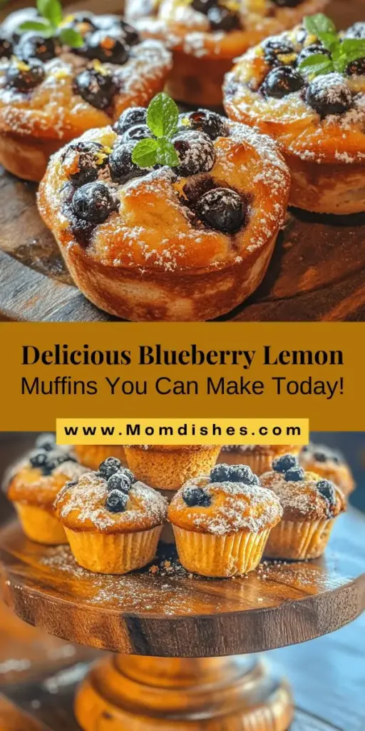 Create delicious Easy Blueberry and Lemon Muffins that are perfect for any occasion! This simple recipe combines the sweetness of ripe blueberries with the refreshing zest of lemon, making them a delightful treat for breakfast, a snack, or dessert. Ideal for both novice and seasoned bakers, these muffins are quick to prepare and filled with nutritious ingredients. Enjoy the mouthwatering flavors and inviting aroma of these homemade treats! #MuffinRecipe #Baking #BlueberryLemonMuffins #EasyRecipes #HomemadeTreats #HealthySnacks