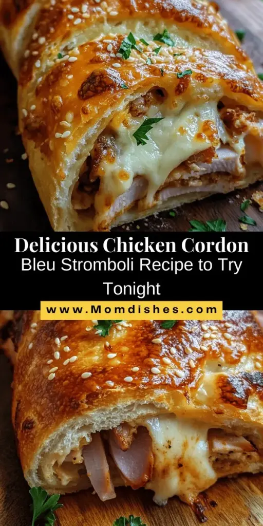 Indulge in the delicious fusion of Chicken Cordon Bleu and Stromboli with this easy-to-follow recipe! The crispy exterior gives way to a warm, melty filling of rotisserie chicken, savory ham, and Swiss cheese, all wrapped in golden pizza dough. Perfect for busy weeknights, gatherings, or game days, this dish is both convenient and satisfying. Serve it with a side salad or a dipping sauce for a flavorful meal that will impress everyone at the table!