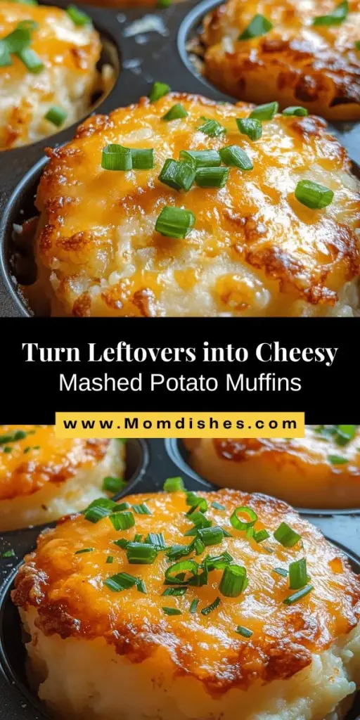 Discover the delicious transformation of leftover mashed potatoes with Cheesy Mashed Potato Muffins! These savory muffins blend the creamy richness of mashed potatoes with the bold flavors of sharp cheddar and Parmesan cheese. They're not only a comforting side dish but also a convenient snack that can elevate any meal. Easy to prepare and perfect for minimizing food waste, this recipe lets you turn neglected leftovers into a delightful dish that everyone will love.