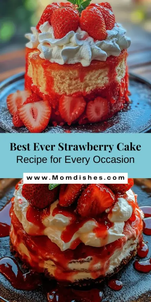 Experience the joy of baking with the best strawberry cake recipe that’s perfect for any occasion! This delightful dessert features fresh strawberries, light and fluffy layers, and a creamy whipped frosting that will wow your guests. With tips on ingredient selection and preparation techniques, this guide ensures a mouthwatering cake every time. Whether you're celebrating a birthday or enjoying a sunny picnic, this strawberry cake brings a burst of flavor and color to your table.