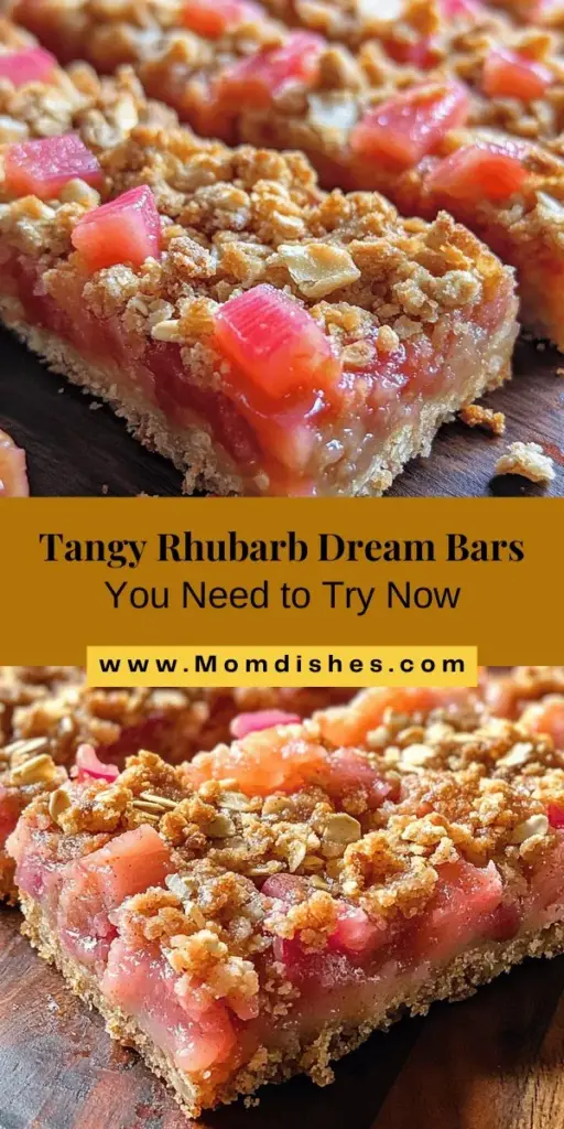 Discover the delightful Tangy Rhubarb Dream Bars, a perfect blend of tart rhubarb and a sweet, crumbly topping. This seasonal treat is not just a feast for the eyes but also a celebration of spring flavors, making it ideal for gatherings or a sweet indulgence at home. With simple yet flavorful ingredients, this recipe guides you through creating a balanced dessert that highlights the vibrant taste of rhubarb. Enjoy baking and sharing this delicious treat with friends and family!