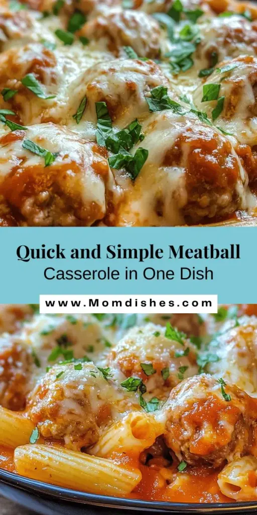 Discover the comforting delight of Easy Dump and Bake Meatball Casserole, a perfect meal for busy families. This recipe brings together frozen meatballs, uncooked penne, marinara sauce, and a blend of cheeses for a simple yet satisfying dish. The 'dump and bake' method means less time in the kitchen and more time to enjoy delicious food. Add veggies or customize it to your preferences for a hearty, flavorful experience that everyone will love!