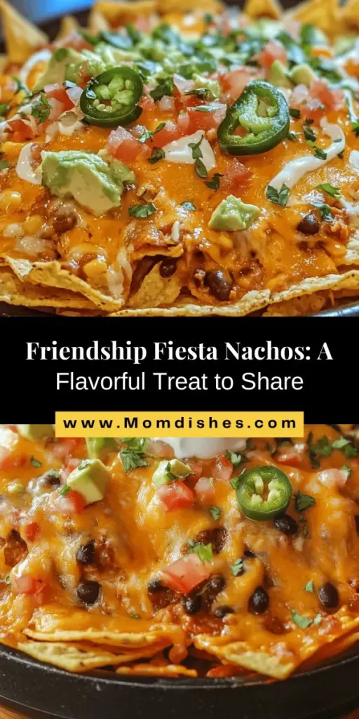 Bring everyone together with Friendship Fiesta Nachos, a delicious and festive snack perfect for any gathering. These vibrant nachos combine crispy tortilla chips topped with gooey cheese, zesty jalapeños, creamy avocados, and more, creating a delightful flavor experience. Easy to customize, they cater to all dietary preferences, making them suitable for every guest. Celebrate connections through food and enjoy memorable moments around the table with this crowd-pleasing dish.