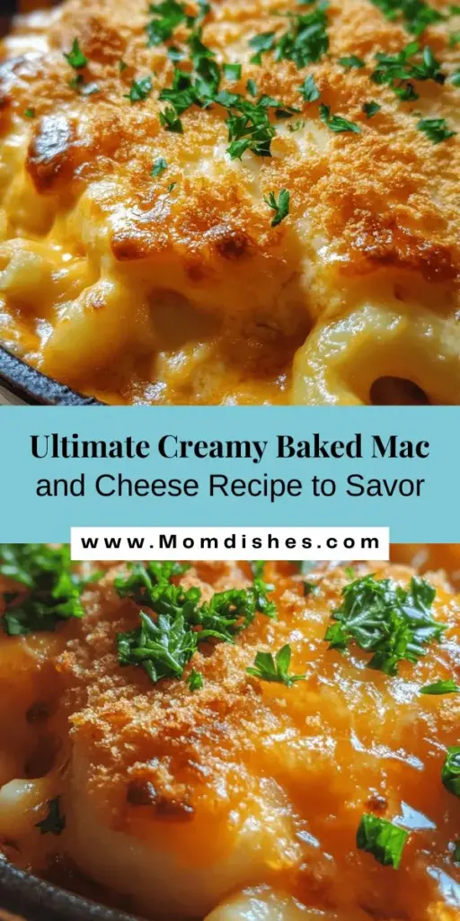 Indulge in the ultimate comfort food with this creamy baked mac and cheese extravaganza! Elevating a classic favorite, this recipe features a delightful blend of sharp cheddar and gooey mozzarella for that perfect cheesy experience. Enhanced by cream cheese and topped with crispy breadcrumbs, each spoonful is a warm hug for your taste buds. Perfect for family gatherings or cozy nights in, this dish promises to create lasting memories around the dinner table. Discover how to whip up this delicious masterpiece today!