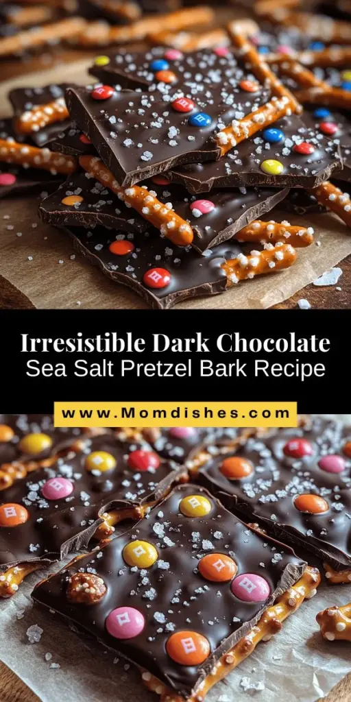 Delight in the irresistible combination of sweet and salty with homemade Dark Chocolate Sea Salt Pretzel Bark. This easy-to-make treat features rich dark chocolate, crunchy pretzels, and a sprinkle of flaky sea salt for a gourmet touch. Perfect for parties, gifts, or a quick snack, this versatile recipe ensures everyone’s taste buds are satisfied. Explore the simple steps and create a stunning dessert that’s both visually appealing and deliciously addictive!