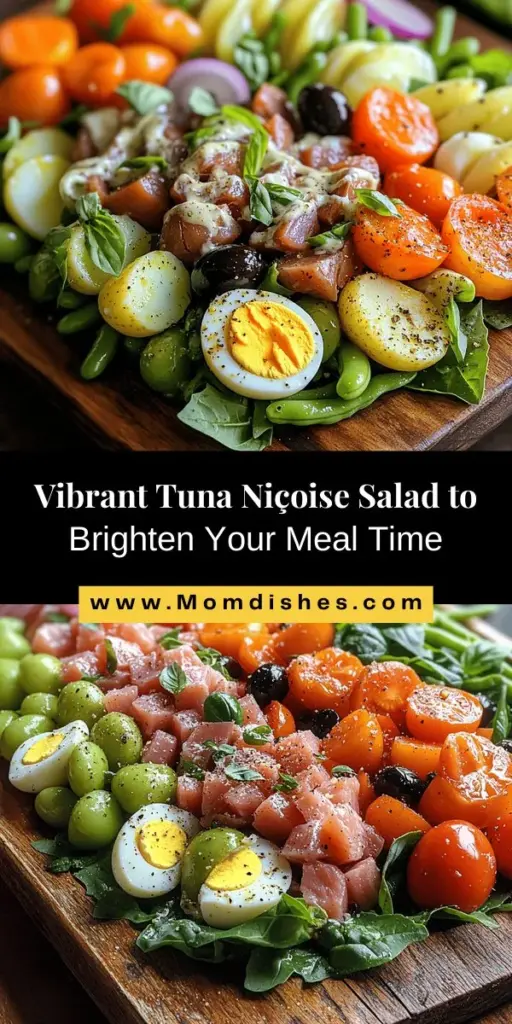 Discover the vibrant flavors of Tuna Niçoise Salad, a classic French dish that showcases fresh, high-quality ingredients from the Mediterranean. This delightful salad combines rich protein from tuna and eggs, crisp green beans, tender baby potatoes, and juicy cherry tomatoes, all drizzled with a zesty dressing. Not just a feast for the eyes, it’s also packed with nutrients that make it an ideal lunch or dinner option. Explore creative variations and enjoy a taste of France in your own kitchen!