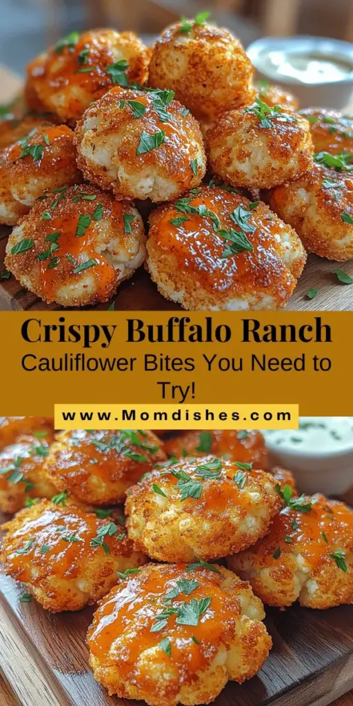 Discover the perfect plant-based appetizer with Crispy Buffalo Ranch Cauliflower Bites! These delicious bites offer the satisfying crunch and spicy kick reminiscent of traditional buffalo wings, but without the extra calories. Made with nutritious cauliflower, whole wheat flour, and almond milk, this easy-to-prepare recipe is ideal for game days or gatherings. Serve them with a creamy ranch dip for a snack that will impress everyone—healthy eating has never tasted so good!