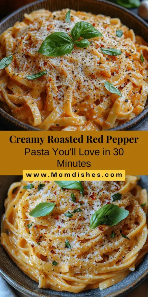 Discover the comfort of Creamy Roasted Red Pepper Pasta with a recipe that’s both simple and delicious. This dish features a rich, velvety sauce made from roasted red peppers, adding a sweet and smoky flavor to your pasta. Perfect for weeknight dinners, it’s easily adaptable for meat lovers, vegetarians, or vegans. Packed with nutrients, this meal is not only indulgent but also nourishing, making it a delightful choice for any occasion. Try it today!