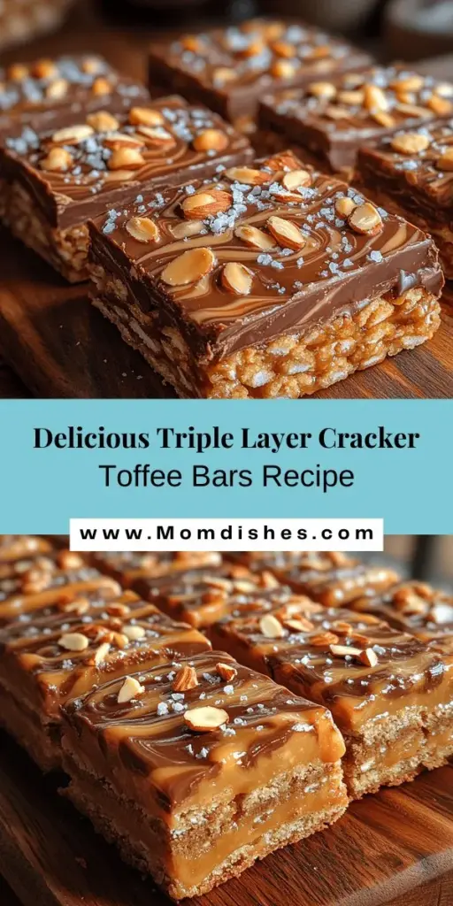 Discover the irresistible charm of Triple Layer Cracker Toffee Bars with this simple recipe! Combining crispy saltine crackers, a rich toffee layer made from butter and brown sugar, and a decadent topping of chocolate and butterscotch chips, these bars are a delightful treat for any occasion. Perfect for gatherings or cozy nights, they’re easy to make, store well, and offer endless customization options. Elevate your dessert game with this crowd-pleaser!