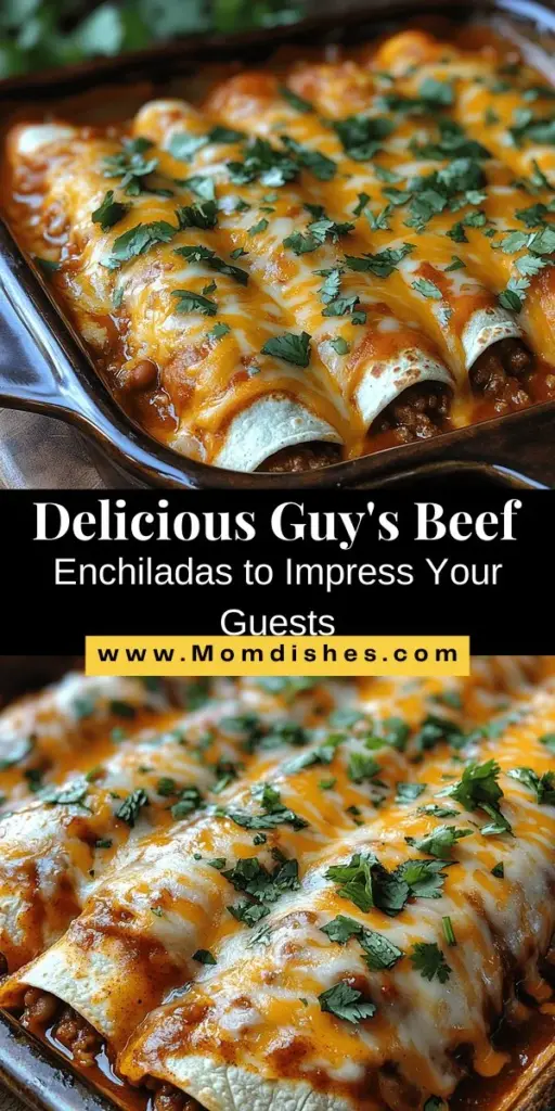 Discover the joy of making Guy's Famous Beef Enchiladas, a delightful dish that embodies the rich traditions of Mexican cuisine. This recipe features savory ground beef, aromatic onions and garlic, creamy refried beans, and a kick of green chilies, all wrapped in warm tortillas and smothered in delicious enchilada sauce and cheese. Perfect for gatherings or cozy dinners, this versatile dish allows for customization to suit your taste. Explore the step-by-step guide to create an unforgettable meal that brings comfort and flavor to your table. Enjoy a culinary adventure that honors a beloved staple while creating lasting memories with family and friends.