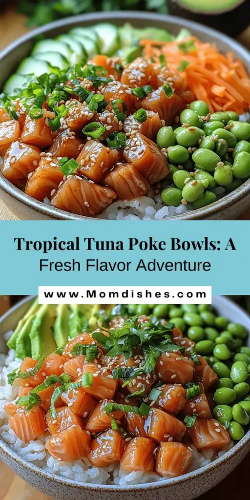 Dive into the world of Tropical Tuna Poke Bowls, where fresh ingredients and vibrant flavors come together for a delicious meal! Originating from Hawaii, poke bowls feature sushi-grade tuna, sushi rice, and an array of colorful vegetables like avocado, mango, and cucumber. Perfect for warm days, this recipe not only tantalizes your taste buds but is also loaded with nutrients. Experience the joy of creating your own culinary masterpiece that's as healthy as it is satisfying!
