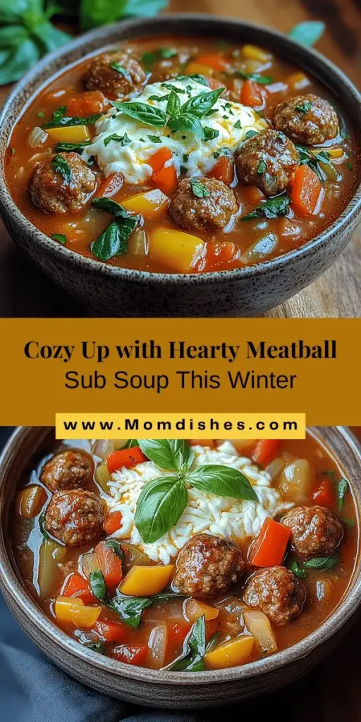 Warm up your cold nights with Hearty Meatball Sub Soup, a comforting twist on a classic favorite. This rich and savory soup combines seasoned meatballs, vibrant vegetables, and flavorful broth, all reminiscent of a traditional meatball sub. Easy to make and delightful to share, it’s perfect for family dinners or cozy gatherings. Discover how to create this satisfying dish that promises warmth and happiness in every bowl, bringing everyone to the table. Enjoy cooking and savoring every comforting spoonful!