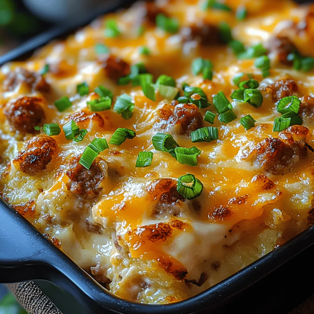 In the world of comfort food, casseroles often reign supreme, offering warmth, satisfaction, and an inviting aroma that fills the home. Among these delightful dishes, Savory Sausage & Creamy Hashbrown Delight stands out as a perfect blend of hearty breakfast sausage, creamy textures, and robust flavors. This casserole is not only a culinary treat but also a practical solution for busy families and hosts looking to impress their guests without spending hours in the kitchen. Ideal for family gatherings, weekend brunches, or even a cozy dinner, this dish is a crowd-pleaser that caters to both adults and children alike.