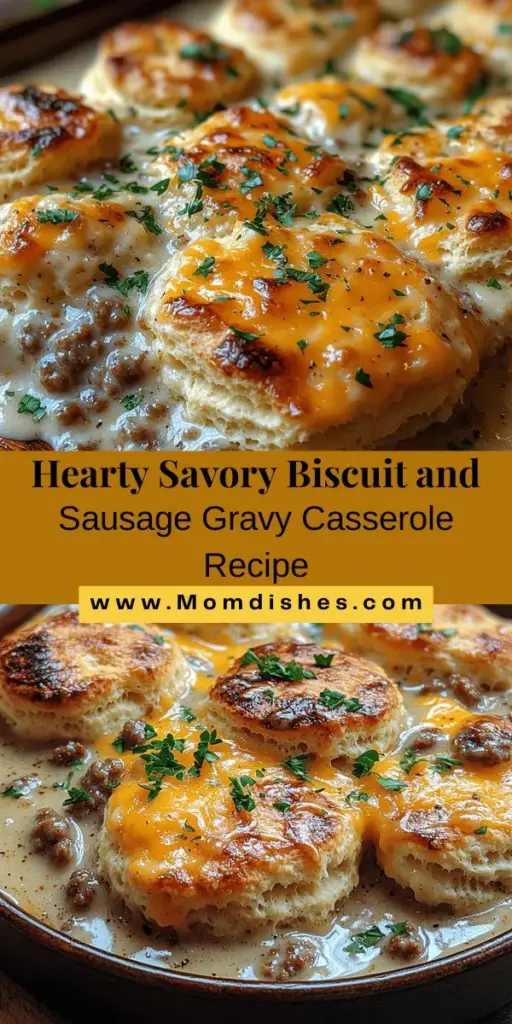 Start your morning right with a Savory Biscuit & Sausage Gravy Casserole, the ultimate comfort food that brings families together. This delicious recipe features flaky homemade biscuits layered with rich sausage gravy and topped with sharp cheddar cheese, making it perfect for brunch or a cozy breakfast. Learn how to create this hearty dish with easy step-by-step instructions that ensure a satisfying meal, impressing everyone around the table. Enjoy the comforting flavors and create cherished memories with each delicious bite.