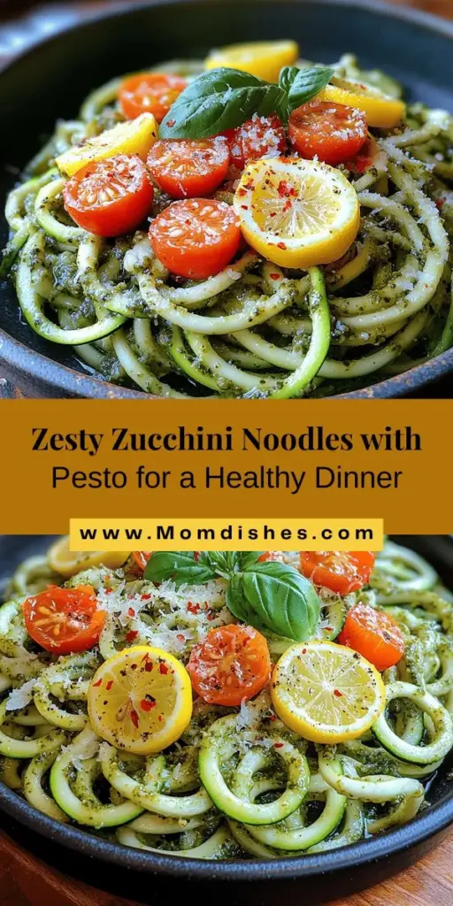 Discover a fresh and healthy twist on pasta with Zesty Zucchini Noodle Delight with Pesto! This vibrant dish features zucchini noodles, or zoodles, as a low-carb alternative to traditional pasta. Tossed in a homemade pesto bursting with flavor, this meal is not only easy to prepare but also adaptable for various diets. Packed with nutrients, it's perfect for busy weeknight dinners or casual gatherings. Enjoy a wholesome and satisfying meal that everyone will love!