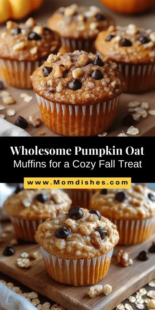 Embrace the flavors of fall with these Wholesome Pumpkin Oat Muffins, a nutritious alternative for your baking. Made with rolled oats, pumpkin puree, and whole wheat flour, these muffins are moist, flavorful, and perfect for breakfast or snacks. Enjoy a blend of heart-healthy ingredients that provide energy and keep cravings at bay. Easy to make and customizable with your favorite add-ins, these muffins are sure to become a staple in your kitchen this autumn.