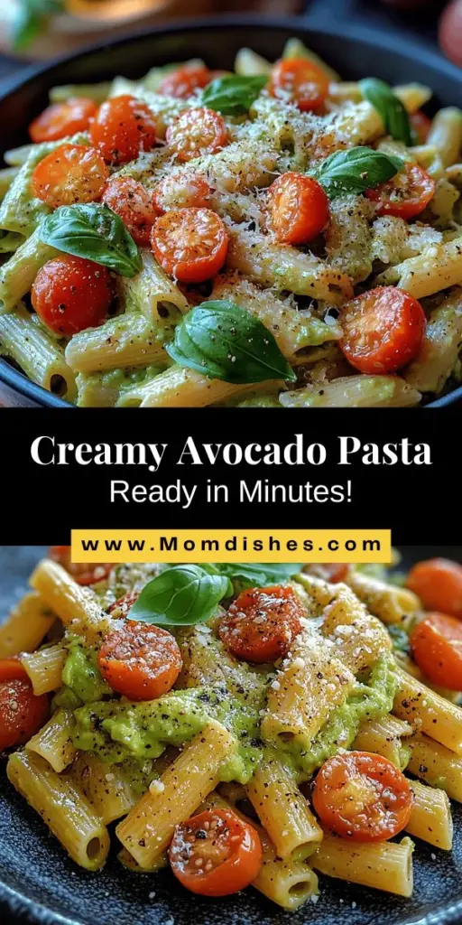 Discover the Creamy Avocado Pasta Delight, a nutritious and delicious meal that combines the buttery goodness of ripe avocados with comforting pasta. Perfect for busy weeknights or impressing guests, this easy recipe utilizes fresh ingredients like garlic, basil, and Parmesan to create a flavor-packed sauce. Enjoy the health benefits of avocados while satisfying your cravings with this creamy, vibrant dish that can be easily customized to suit your tastes.