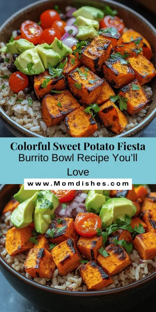 Discover a colorful and nutritious meal option with the Sweet Potato Fiesta Burrito Bowl! This delightful dish features roasted sweet potatoes, black beans, and corn, served over a base of brown rice or quinoa. Fresh toppings like avocado, cherry tomatoes, and cilantro add a burst of flavor and texture. Perfect for lunch, dinner, or meal prep, this recipe is not only easy to customize but also fits a variety of dietary preferences. Enjoy a satisfying and vibrant bowl that's both delicious and healthy!