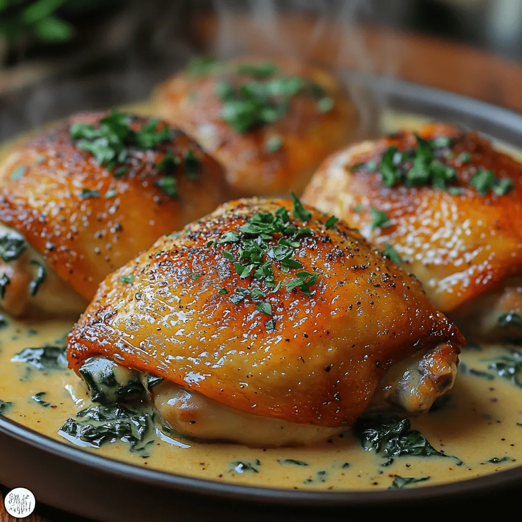 Welcome to the culinary world of Creamy Garlic Herb Chicken Thighs, a dish that promises to elevate your dining experience with its rich flavors and sumptuous textures. This recipe has gained popularity not just for its delectable taste, but also for its versatility, making it suitable for a cozy family dinner, a casual gathering with friends, or even a romantic date night. The creamy sauce, infused with fresh herbs and robust garlic, envelops tender chicken thighs, creating a comforting dish that beckons for seconds.