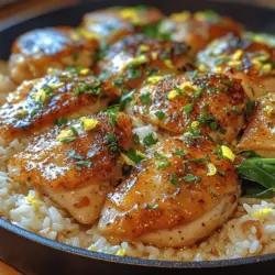 Zesty One-Pan Lemon Garlic Chicken & Rice Recipe