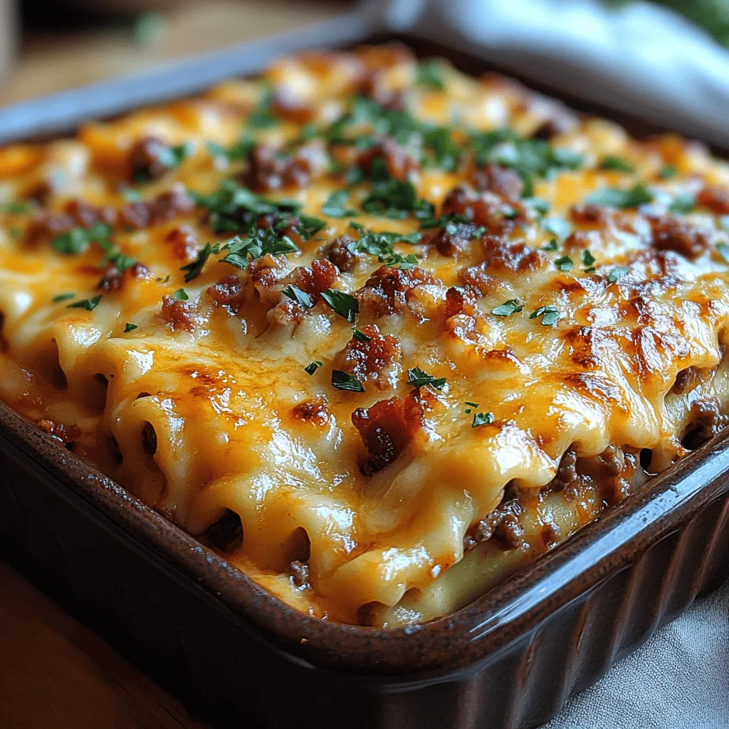 Are you ready for a culinary experience that combines the iconic flavors of a cheeseburger with the comforting layers of lasagna? Introducing the Parmesan Garlic Bacon Cheeseburger Lasagna—a dish that takes two beloved comfort foods and merges them into one hearty meal. This innovative recipe packs a punch with rich layers of seasoned ground beef, crispy bacon, and a cheesy blend that will have you coming back for seconds.