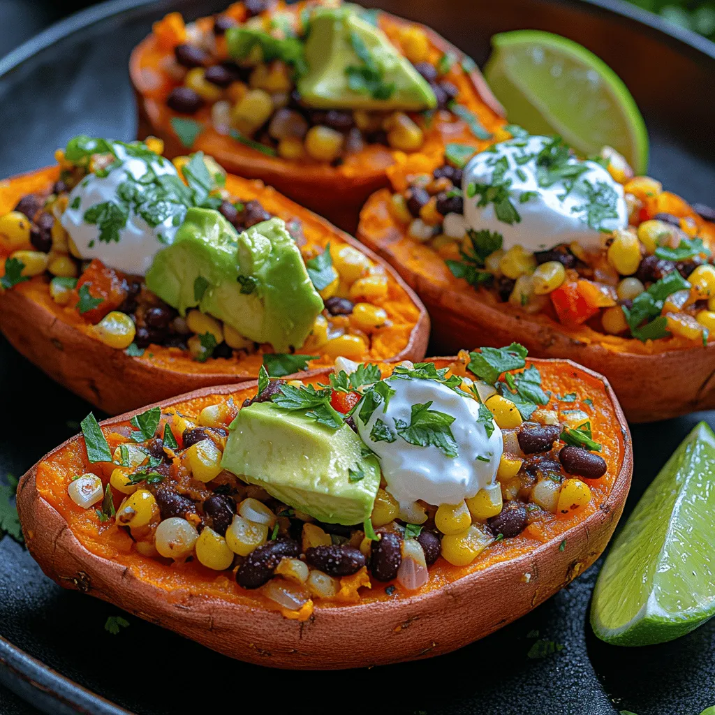 In recent years, there has been a remarkable shift towards healthier, plant-based meals as more people seek to improve their diets and overall well-being. This trend is not merely a passing fad; it reflects a growing awareness of the health benefits associated with incorporating more plant-based foods into our daily meals. One recipe that stands out in this healthy culinary landscape is <strong>Sweet Potato Bliss Boats</strong>. This delightful dish not only satisfies your taste buds but also nourishes your body, making it an excellent choice for anyone looking to embrace a healthier lifestyle.” /></p>
</p>
<h3>Adjusting Seasoning: Personalizing Your Sweet Potato Bliss Boats</h3>
</p>
<p>One of the most enjoyable aspects of cooking is the opportunity to tailor recipes to your personal taste. When it comes to Sweet Potato Bliss Boats, seasoning is key to enhancing the natural sweetness and earthy flavor of the sweet potatoes. Start with the basic seasoning of salt and pepper, as these will elevate the dish’s overall flavor without overpowering it. However, don’t hesitate to experiment!</p>
</p>
<p>Consider adding spices like smoked paprika for a hint of smokiness, cumin for warmth, or chili powder for a touch of heat. Fresh herbs like cilantro or parsley can bring a refreshing element, while a squeeze of lime juice adds brightness. Taste as you go—this is your dish, and you should love every bite. If you enjoy a bit of sweetness, consider a drizzle of maple syrup or agave nectar mixed in with your filling.</p>
</p>
<h3>Nutritional Analysis of Sweet Potato Bliss Boats</h3>
</p>
<p>Understanding the nutritional profile of your meals can help you make informed dietary choices. Sweet Potato Bliss Boats are not only delicious but also packed with nutrients.</p>
</p>
<h4>Caloric Breakdown Per Serving</h4>
</p>
<p>A serving of Sweet Potato Bliss Boats typically contains around 250-300 calories, depending on the filling and toppings you choose. This makes them a satisfying yet light option for lunch or dinner.</p>
</p>
<h4>Macronutrient Content</h4>
</p>
<p>– <strong>Carbohydrates</strong>: Sweet potatoes are rich in complex carbohydrates, providing about 45 grams per serving. These carbs are vital for energy and are accompanied by dietary fiber, promoting digestive health.</p>
</p>
<p>– <strong>Proteins</strong>: Depending on your added ingredients, protein content can vary. If you include black beans or quinoa, you can achieve around 10-15 grams of protein per serving, making these boats a complete meal.</p>
</p>
<p>– <strong>Fats</strong>: If you choose to add toppings like avocado or a sprinkle of cheese, the fat content may range from 5 to 15 grams, mainly from healthy sources.</p>
</p>
<h4>Micronutrient Highlights</h4>
</p>
<p>Sweet potatoes are a powerhouse of vitamins and minerals. They are particularly high in:</p>
</p>
<p>– <strong>Vitamin A</strong>: Essential for vision and immune function; a single sweet potato can provide more than 400% of your daily requirement.</p>
<p>– <strong>Vitamin C</strong>: Important for skin health and immune support.</p>
<p>– <strong>Potassium</strong>: Helps regulate blood pressure and supports muscle function.</p>
</p>
<p>When you integrate additional ingredients like black beans, avocado, or cheese, you enhance the nutrient diversity, contributing iron, magnesium, and additional fiber.</p>
</p>
<h4>Comparison with Traditional Stuffed Potato Recipes</h4>
</p>
<p>In contrast to traditional stuffed potatoes, often laden with butter, cheese, and heavy creams, Sweet Potato Bliss Boats offer a lighter, more nutrient-dense option. While a classic stuffed potato may clock in at over 400 calories with high saturated fats, this recipe provides a wholesome alternative that is satisfying yet health-conscious.</p>
</p>
<h3>Serving Suggestions and Variations</h3>
</p>
<p>The beauty of Sweet Potato Bliss Boats lies in their versatility. Here are some ideas for customizing the filling and serving suggestions to keep your meals exciting.</p>
</p>
<h4>Customizing the Filling</h4>
</p>
<p>1. <strong>Vegetables</strong>: Mix in sautéed bell peppers, corn, or spinach for added nutrients and flavor. You can also incorporate seasonal vegetables for a fresh twist.</p>
</p>
<p>2. <strong>Proteins</strong>: For a heartier option, add shredded chicken, turkey, or tofu. These can provide a satisfying protein boost that makes the dish more filling.</p>
</p>
<p>3. <strong>Toppings</strong>: Experiment with toppings such as Greek yogurt, feta cheese, or salsa. A dollop of guacamole or a sprinkle of nuts can add creaminess and crunch.</p>
</p>
<h4>Serving Ideas</h4>
</p>
<p>Sweet Potato Bliss Boats can be paired with a variety of sides to create a balanced meal. Consider serving them with a crisp green salad dressed with a light vinaigrette or alongside a quinoa or brown rice pilaf. A zesty sauce, like tahini or a spicy yogurt dip, can elevate the dish even further.</p>
</p>
<h4>Dietary Adaptations</h4>
</p>
<p>For those with dietary restrictions, this recipe can easily be modified:</p>
</p>
<p>– <strong>Vegetarian</strong>: The base recipe is already vegetarian-friendly. Just ensure any additional toppings align with vegetarian principles.</p>
</p>
<p>– <strong>Vegan</strong>: Substitute dairy toppings with avocado, cashew cream, or vegan cheese.</p>
</p>
<p>– <strong>Gluten-Free</strong>: This recipe is naturally gluten-free, making it a perfect option for those avoiding gluten.</p>
</p>
<h3>Culinary Techniques and Tips</h3>
</p>
<p>Cooking sweet potatoes properly is crucial for achieving the best results in your Sweet Potato Bliss Boats.</p>
</p>
<h4>Importance of Proper Cooking Techniques</h4>
</p>
<p>When preparing sweet potatoes, ensure they are cooked until tender. You can bake, steam, or microwave them. Baking is recommended for optimal flavor—wrap them in foil and bake at 400°F for about 45 minutes until soft. If you’re short on time, microwaving them for about 8-10 minutes can yield excellent results.</p>
</p>
<h4>Storing Leftover Sweet Potato Boats</h4>
</p>
<p>Leftover Sweet Potato Bliss Boats can be stored in an airtight container in the refrigerator for up to three days. To reheat, place them in the oven at 350°F for about 15 minutes or microwave them for 2-3 minutes until heated through.</p>
</p>
<h4>Meal Prepping Sweet Potato Bliss Boats</h4>
</p>
<p>For those who enjoy meal prepping, consider making the sweet potato boats in advance. Bake a batch of sweet potatoes, prepare your desired fillings, and store them separately. When ready to eat, simply assemble and heat. This method allows you to enjoy a quick, nutritious meal on busy days.</p>
</p>
<h3>Cultural Context and Culinary Inspiration</h3>
</p>
<p>Sweet potatoes have a rich history and cultural significance in various cuisines around the world. In many cultures, they are celebrated for their health benefits and versatility.</p>
</p>
<h4>Cultural Significance of Sweet Potatoes</h4>
</p>
<p>In the Southern United States, sweet potatoes are often associated with comfort food, especially during holiday gatherings. In Latin American cuisines, they are frequently used in savory dishes and desserts, showcasing their adaptability.</p>
</p>
<h4>Modern Trends Towards Plant-Based Eating</h4>
</p>
<p>Sweet Potato Bliss Boats align with contemporary trends favoring plant-based diets. As more people seek to incorporate more vegetables into their meals, this recipe serves as a delicious, nutrient-dense option that reflects these dietary preferences.</p>
</p>
<h4>Inspiration from Mexican Cuisine</h4>
</p>
<p>The inspiration for Sweet Potato Bliss Boats can also be traced back to Mexican cuisine, where ingredients like beans, avocados, and spices are staples. The combination of flavors in this recipe pays homage to those traditional dishes while offering a modern twist.</p>
</p>
<h3>Conclusion</h3>
</p>
<p>Sweet Potato Bliss Boats are not only a nutritious and delicious meal option but also an incredibly versatile dish that encourages creativity in the kitchen. Packed with vitamins, minerals, and a wealth of flavor, they make an excellent addition to any meal plan.</p>
</p>
<p>Whether you stick to the classic recipe or explore the myriad of variations, these boats are sure to satisfy both your taste buds and nutritional needs. Embrace the opportunity to experiment with flavors, fillings, and toppings, and enjoy the process of creating wholesome, homemade meals. Remember, cooking is not just about sustenance; it’s about enjoyment and sharing experiences with those you love. So, gather your ingredients, get creative, and indulge in the delightful world of Sweet Potato Bliss Boats!</p>
</div>