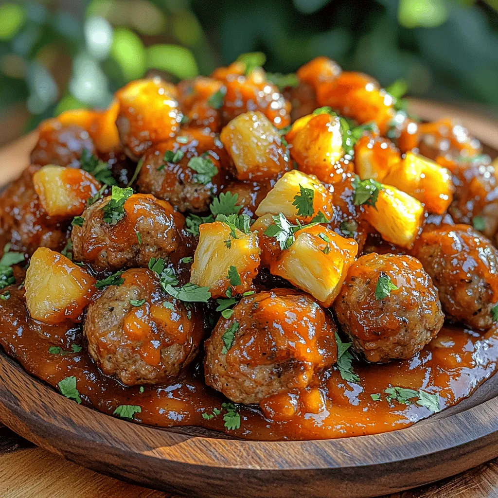 Are you ready to take your taste buds on a tropical adventure? The Tropical Tangy Pineapple BBQ Meatballs dish perfectly encapsulates the delightful fusion of tropical flavors with traditional barbecue elements. Picture juicy meatballs infused with the sweetness of ripe pineapple, all coated in a tangy barbecue sauce that promises to elevate any meal. Whether served as a crowd-pleasing appetizer at your next gathering, the star of a family dinner, or nestled in slider buns for a fun twist, these meatballs are versatile enough to suit any occasion.
