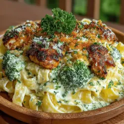 Creamy Chicken Alfredo Bliss with Broccoli