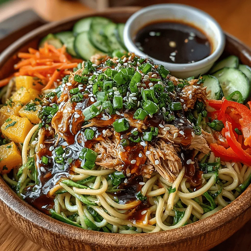 Chilled noodle dishes have gained immense popularity across various cuisines, offering a refreshing and satisfying meal option perfect for warm weather. From the vibrant streets of Asia to the backyard barbecues in the West, these dishes provide a delightful way to enjoy a medley of flavors and textures without the heaviness of traditional cooked meals. Among these, <strong>Chilled Sesame Chicken Noodle Delight</strong> stands out as a perfect balance of taste and nutrition, making it an ideal choice for quick lunches, picnics, or family dinners.” /></p>
</p>
<h2>Chilling Process</h2>
</p>
<p>Chilling your Chilled Sesame Chicken Noodle Delight is not just a step; it’s an essential part of the cooking process that elevates the dish. When you allow the dish to chill, the flavors meld together, creating a harmonious and rich taste experience. The cooling process enhances the integration of the ingredients, allowing the sesame oil, soy sauce, and vinegar to permeate the chicken and noodles deeply. This infusion of flavors results in a dish that bursts with complexity, drawing out the natural sweetness from the vegetables while tempering the savory notes.</p>
</p>
<p>To maximize flavor during the chilling process, let the dish rest in the refrigerator for at least 30 minutes, but if you have the time, an hour or two would be even better. As the dish cools, the textures of the ingredients also change; the noodles firm up slightly, while the crunchiness of the vegetables is preserved, providing a delightful contrast in every bite.</p>
</p>
<h2>Flavor Profiles and Texture Combinations</h2>
</p>
<p>The Chilled Sesame Chicken Noodle Delight is a symphony of flavors and textures. The tender chicken, marinated in a savory blend of soy sauce and sesame oil, offers a succulent bite that pairs beautifully with the crunchy vegetables. Crisp bell peppers, refreshing cucumbers, and vibrant carrots add a delightful crunch, making each mouthful an exciting experience. This combination not only enhances the dish’s visual appeal but also creates a satisfying contrast that keeps your palate engaged.</p>
</p>
<p>The rich creaminess of the peanut butter brings depth to the dish, balancing the tangy notes from the vinegar and soy sauce. This interplay between creamy and tangy flavors is what makes the sauce so irresistible. The sesame oil adds an aromatic quality that is quintessential to many Asian-inspired dishes. Its nutty fragrance complements the freshness of the ingredients, creating a well-rounded flavor profile that’s both comforting and exotic.</p>
</p>
<h2>Serving Suggestions and Pairings</h2>
</p>
<p>When it comes to serving your Chilled Sesame Chicken Noodle Delight, you have several options that can enhance the dining experience. For a more intimate setting, consider plating individual bowls, allowing each person to savor their portion while enjoying the vibrant colors of the dish. Alternatively, a family-style platter can encourage a communal atmosphere, where guests can help themselves and enjoy the dish together.</p>
</p>
<p>To complement the noodles, light salads made with leafy greens or a refreshing cucumber salad can be excellent choices. These sides not only add to the meal’s overall freshness but also balance the richness of the sesame sauce. For beverages, opt for light drinks such as iced green tea or a fruity mocktail; their refreshing qualities will enhance the flavors of the dish while keeping the meal light.</p>
</p>
<p>For those with dietary preferences, this recipe is highly adaptable. You can easily substitute the chicken with tofu or tempeh for a vegan version, while maintaining the creamy peanut sauce that makes this dish so delightful. Additionally, you can explore using gluten-free noodles if necessary, ensuring that everyone can enjoy this flavorful meal without compromise.</p>
</p>
<h2>Nutritional Information</h2>
</p>
<p>One of the best aspects of Chilled Sesame Chicken Noodle Delight is its nutritional profile. Here’s a breakdown of the approximate nutritional values per serving:</p>
</p>
<p>– <strong>Calories</strong>: 450-500</p>
<p>– <strong>Protein</strong>: 25-30 grams</p>
<p>– <strong>Fats</strong>: 20-25 grams (mostly healthy fats from sesame oil and peanut butter)</p>
<p>– <strong>Carbohydrates</strong>: 45-50 grams</p>
<p>– <strong>Fiber</strong>: 5-7 grams</p>
</p>
<p>The ingredients used in this dish provide several health benefits. Lean proteins from chicken help in muscle repair and growth, while the healthy fats from peanut butter and sesame oil contribute to heart health. The colorful vegetables not only add fiber but also provide essential vitamins and minerals, making this dish both nourishing and satisfying.</p>
</p>
<p>By incorporating a variety of vegetables, you’re not only enhancing the dish’s flavor but also boosting its nutritional value. Eating a colorful array of vegetables can help ensure you’re getting a wide range of nutrients, which is vital for overall health.</p>
</p>
<h2>Conclusion</h2>
</p>
<p>Chilled Sesame Chicken Noodle Delight stands out not only for its vibrant flavors and textures but also for its versatility and ease of preparation. This dish is perfect for various occasions, whether you’re hosting a casual family dinner, preparing for a picnic, or bringing a dish to a potluck. Its balance of ingredients makes it a nutritious option that appeals to a wide range of dietary preferences.</p>
</p>
<p>Thanks to its simple yet flavorful components, you can easily adapt this recipe to suit your taste preferences or dietary needs. Don’t hesitate to experiment with different vegetables or proteins to create your own version of this delightful noodle dish. The possibilities are endless, and the result is always a satisfying and delicious meal that everyone will enjoy. So gather your ingredients, chill your noodles, and prepare to delight in a dish that’s as fun to make as it is to eat!</p>
</div>