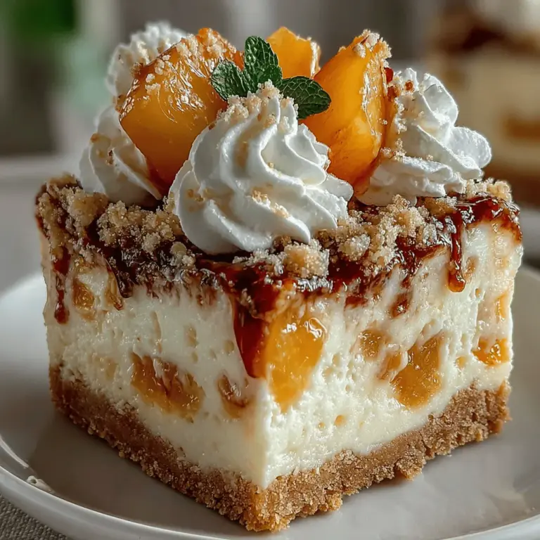 Creating the perfect cheesecake filling for your Heavenly No-Bake Frozen Peach Cheesecake Bars is all about achieving that luscious, creamy texture that melts in your mouth. Here’s a step-by-step guide to ensure your filling is as delightful as it sounds.