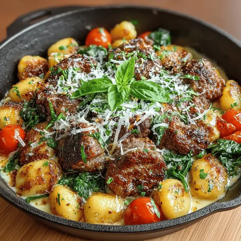In the fast-paced world of modern cooking, the appeal of one-skillet meals has surged, thanks to their ease and convenience. These dishes allow home cooks to create flavorful, wholesome meals without the hassle of multiple pots and pans, making them ideal for busy weeknights. The One-Skillet Sausage and Spinach Gnocchi recipe is a perfect illustration of this culinary trend, skillfully blending the rich flavors of Italian sausage, the comforting texture of gnocchi, and the vibrant freshness of spinach into a creamy, satisfying dish.