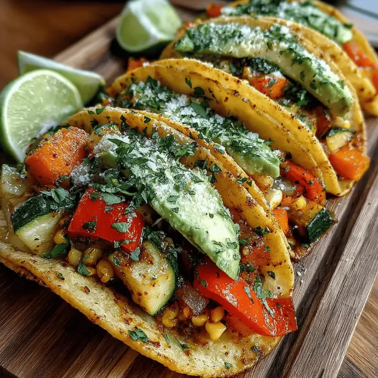 One of the standout features of these Sun-Kissed Summer Corn Zucchini Tacos is the use of corn tortillas. Unlike traditional flour tortillas, corn tortillas are naturally gluten-free, making them an excellent choice for those with gluten sensitivities or celiac disease. Not only do they cater to gluten-free diets, but corn tortillas also offer a unique flavor profile that complements the freshness of the summer vegetables beautifully. Their slightly nutty taste adds depth to the tacos while providing a delightful contrast to the soft, vibrant fillings.