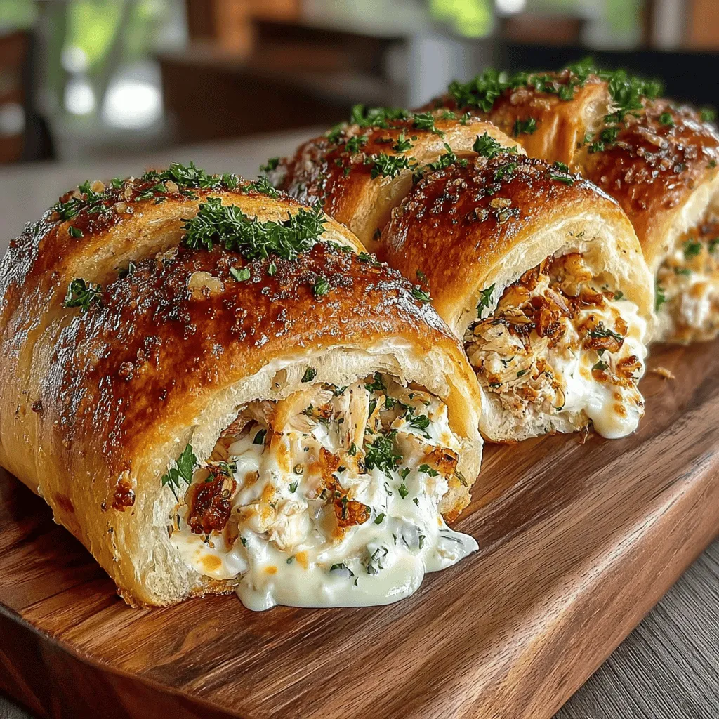Creamy Garlic Herb Chicken Crescent Rolls are a delightful culinary creation that beautifully marries convenience with comfort. This dish stands out as a perfect option for those seeking a satisfying meal that is both delicious and easy to prepare. The flaky crescent roll dough envelops a rich, creamy filling that features tender chicken and aromatic herbs, making it a guaranteed crowd-pleaser.