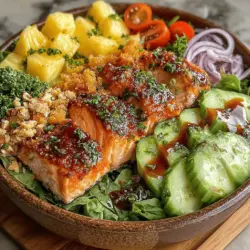 Tropical Delight: Pineapple & Salmon Salad Bowl