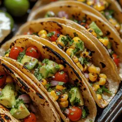 Grilled Corn & Avocado Salsa Tacos