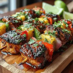 Tropical BBQ Pineapple Chicken Skewers