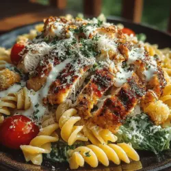 Grilled Chicken Caesar Pasta Salad