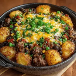 Cheesy Chili Potato Skillet Delight