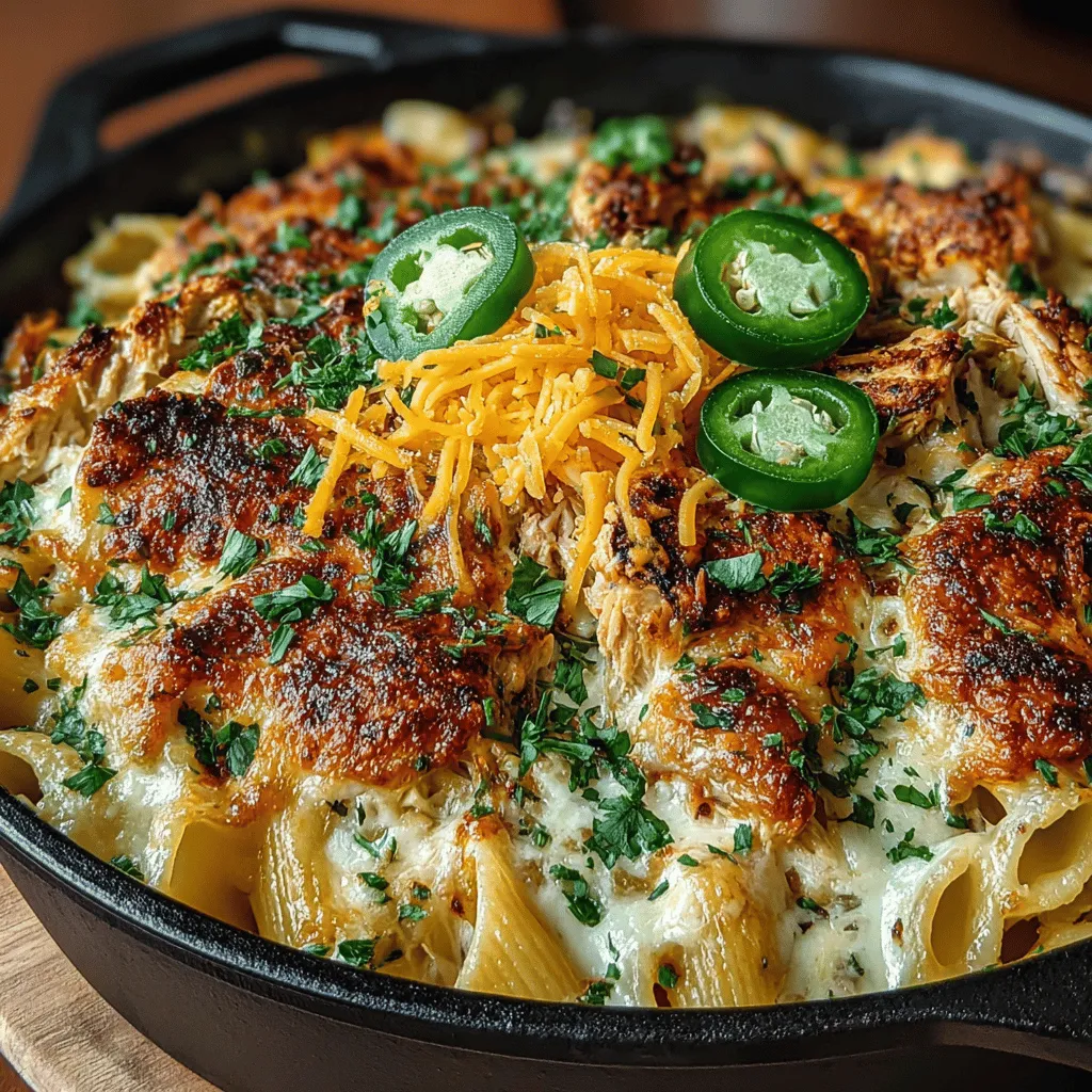 If you're on the hunt for a dish that marries the comforting qualities of a classic pasta bake with a bold kick of spice, look no further than the Fiery Green Chili Chicken Pasta Bake. This dish stands out not only for its enticing flavors but also for its creamy texture that envelops tender pasta, succulent chicken, and vibrant green chilies. The combination of these ingredients creates a culinary experience that is both satisfying and memorable, making it a favorite among families and dinner guests alike.