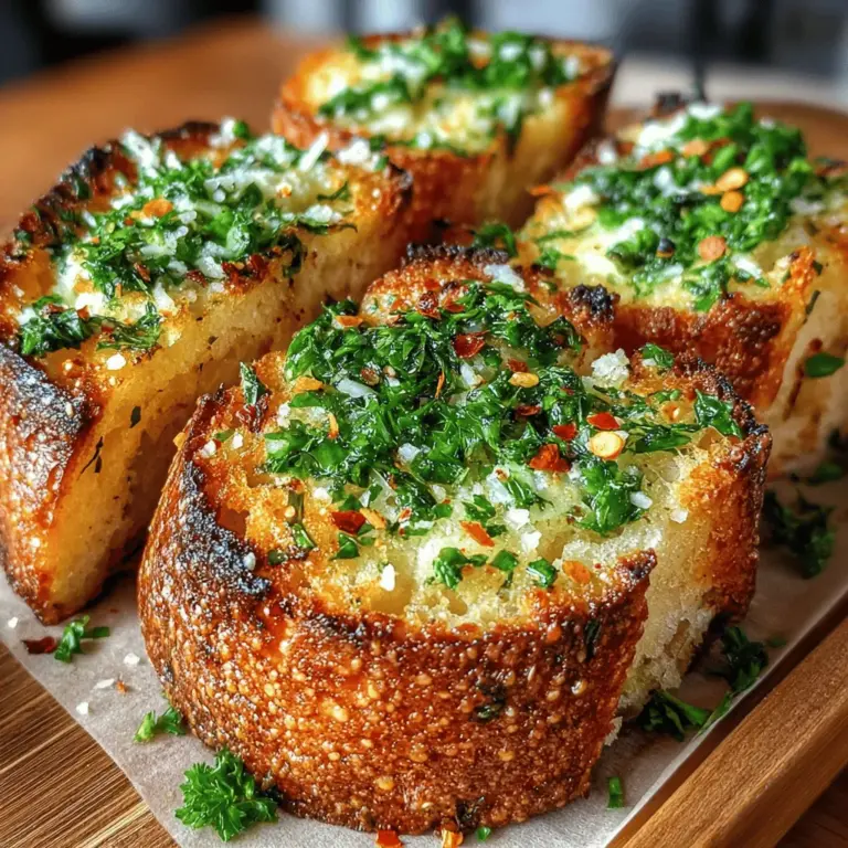 Garlic bread has long been a cherished companion to many meals, beloved for its irresistible aroma and comforting taste. Whether served alongside spaghetti, lasagna, or simply enjoyed on its own, garlic bread holds a special place in the hearts of food lovers everywhere. Its crunchy exterior and soft, buttery interior make it a staple that elevates any dining experience. However, what if we could take this classic dish and amplify its flavors to create something truly exceptional? Enter the Heavenly Herb-Infused Savory Garlic Bread, a delightful variation that brings a burst of herbal freshness to the traditional recipe.