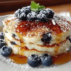 Welcome to your next favorite breakfast experience! If you're searching for a dish that combines comfort, flavor, and a touch of elegance, look no further than Lemon Blueberry Ricotta Pancakes. These pancakes are not just your average breakfast fare; they are a delightful treat that will elevate your morning routine. Imagine sinking your fork into a stack of fluffy pancakes that are infused with the creamy goodness of ricotta cheese, complemented by the zesty brightness of fresh lemon and the sweet bursts of juicy blueberries.