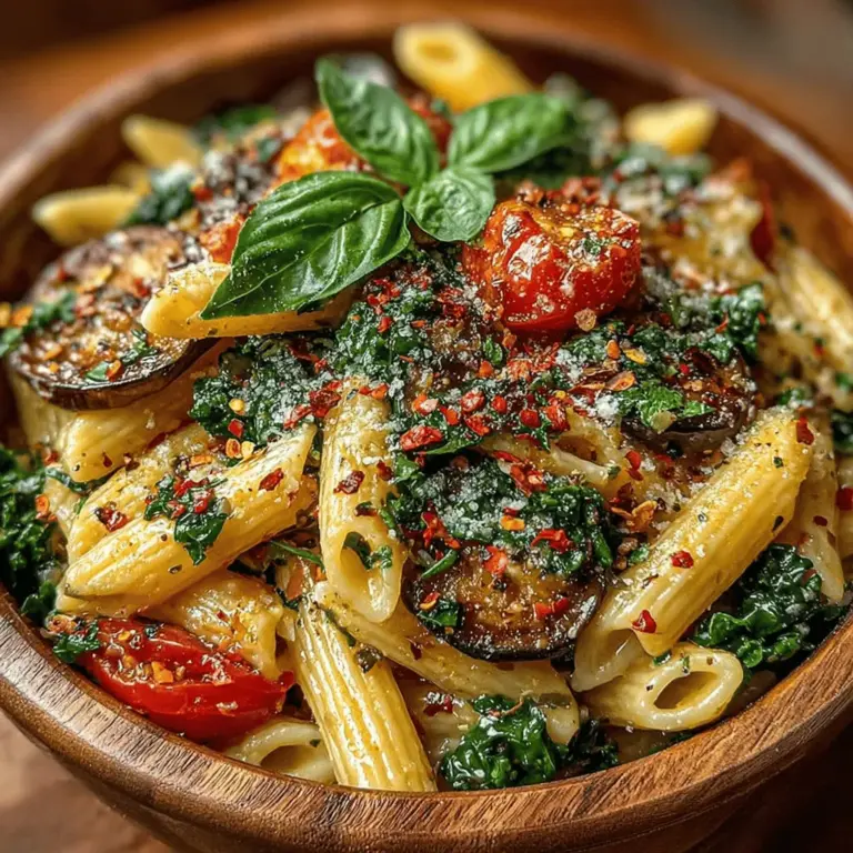 In the realm of healthy eating, finding a dish that is both nutritious and satisfying can often feel like a challenge. Enter the Eggplant & Kale Nourishing Pasta, a delightful blend of whole grain goodness and vibrant vegetables that not only nourishes the body but also tantalizes the taste buds. This dish is perfect for anyone looking to incorporate more plant-based meals into their diet, offering a rich source of fiber, vitamins, and minerals without compromising on flavor. Whether you're a seasoned chef or a beginner in the kitchen, this recipe is straightforward and adaptable, making it an ideal choice for weeknight dinners or meal prep.