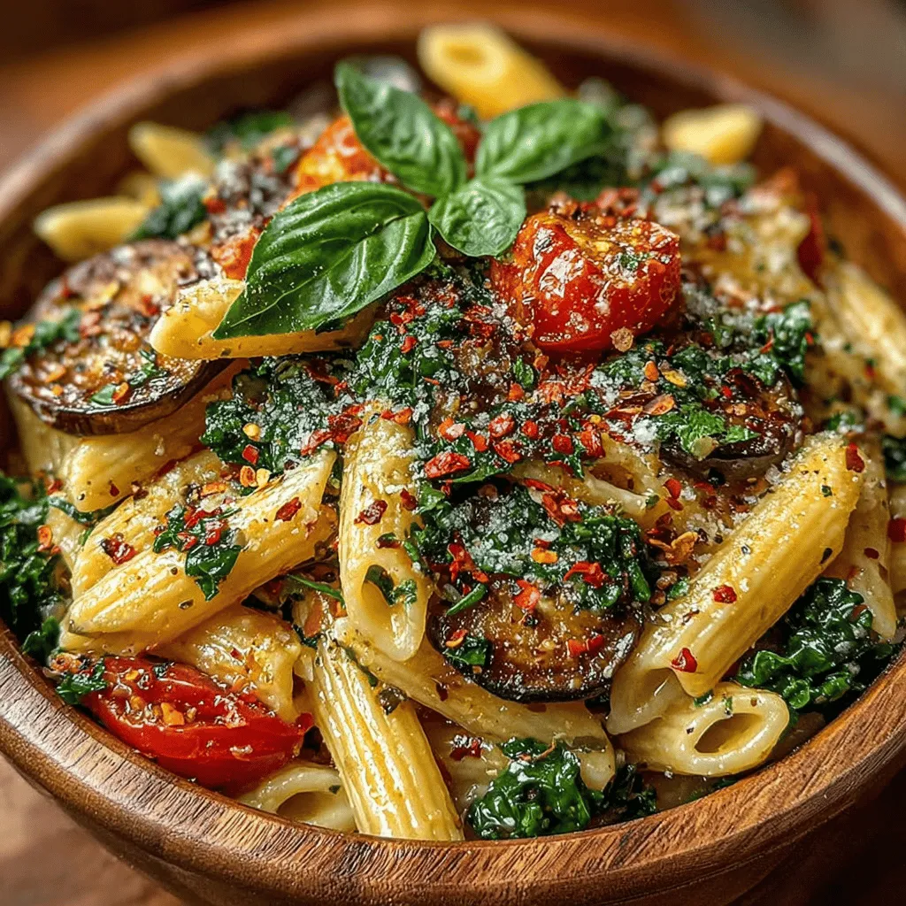 In the realm of healthy eating, finding a dish that is both nutritious and satisfying can often feel like a challenge. Enter the Eggplant & Kale Nourishing Pasta, a delightful blend of whole grain goodness and vibrant vegetables that not only nourishes the body but also tantalizes the taste buds. This dish is perfect for anyone looking to incorporate more plant-based meals into their diet, offering a rich source of fiber, vitamins, and minerals without compromising on flavor. Whether you're a seasoned chef or a beginner in the kitchen, this recipe is straightforward and adaptable, making it an ideal choice for weeknight dinners or meal prep.