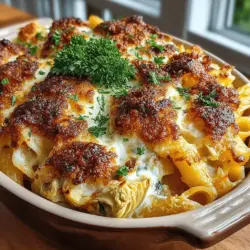 Cheesy Spinach Artichoke Pasta Bake