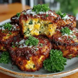 Zucchini Corn Parmesan Bites are a delightful fusion of flavors and textures that elevate any appetizer spread. These bites showcase the fresh, vibrant qualities of seasonal produce, making them ideal for warm weather gatherings or cozy family dinners. With their combination of tender zucchini, sweet corn, and rich Parmesan cheese, these bites are not only easy to prepare but also a hit with both kids and adults. Whether served as a snack during a weekend movie night or as a sophisticated starter at a dinner party, Zucchini Corn Parmesan Bites offer a satisfying crunch and a burst of flavor that is hard to resist.