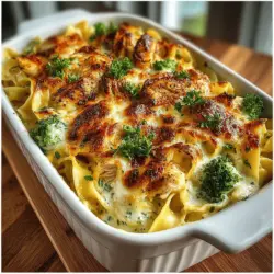 Creamy Savory Chicken Fettuccine Bake