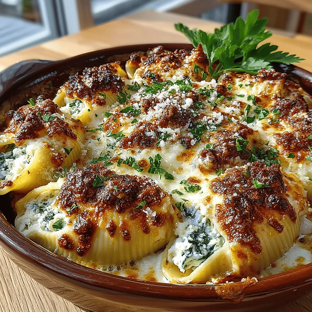 Welcome to the delightful realm of cheesy spinach stuffed shells, a comforting dish that seamlessly blends flavors and textures into a satisfying meal. This recipe isn’t just a feast for the taste buds; it’s also a visually appealing dish that brings warmth and joy to family dinners and gatherings. Stuffed pasta shells are a wonderful way to showcase the richness of creamy cheeses and the vibrant green of spinach, creating a culinary experience that is both indulgent and wholesome.